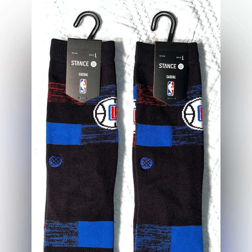 Lot of 2 - $16.99 Stance Men’s Cryptic Collection Crew Socks NBA LA Clippers